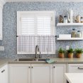 thumbnail image 6 of Half Window Curtains 24 Inches Long, Abstract Plaid, Window Treatment Curtain Drapes, Minimalistic Multi Colors Country Rustic Plaid Short Curtains Tiers for Kitchen Over Sink, 27.5"x24", 2 Panels, 6 of 7