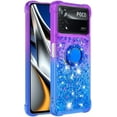 thumbnail image 2 of Slim Phone Case for Xiaomi Poco X4 Pro, Shiny Bling Quicksand Effect TPU Bumper Case with Four Corners Protection Cover for Xiaomi Poco X4 Pro, Purple Blue, 2 of 14