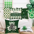thumbnail image 2 of Happy St. Patrick''s Day Decorations Pillow Covers 20x20 Inch Set of 4 Green Clover Lucky Shamrock Home Decor Pillow Cover Spring Buffalo Plaid Pillows Cushion Case for Sofa Couch, 2 of 6