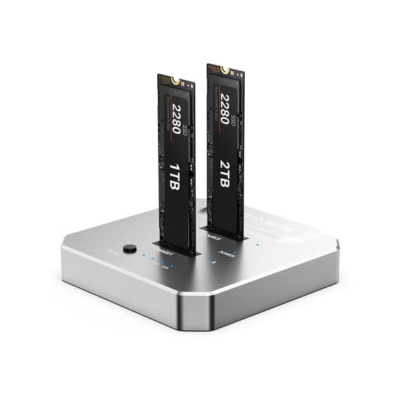ACASIS M.2 Duplicator Dual-Bay Offline Clone,USB C to NVME Docking Station M.2 Reader Tool-Free 20Gbps,USB3.2 Gen 2X2 to SSD cloner for M2 SSD M Key Hard Drives