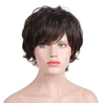 thumbnail image 3 of Pelucas de cabello humano corto para mujer Peluca de cabello humano natural para blanco, 3 of 5