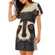 thumbnail image 2 of Easygdp Retro Raccoon Graphic Print Camisón de manga corta para mujer, informal, estampado, 2 of 6