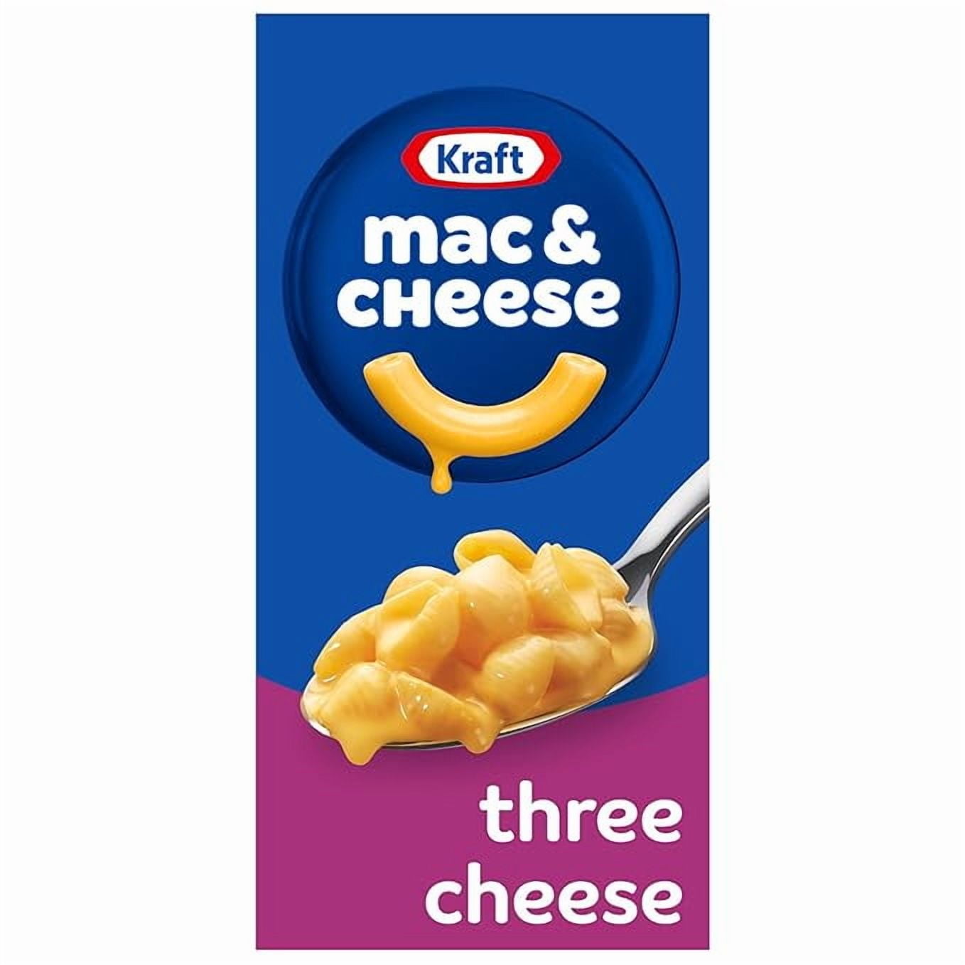 Pack of 2 Kraft Three Cheese Mac & Cheese Macaroni and Cheese Dinner with Mini-Shell Pasta, 7.25 oz Box