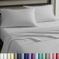 thumbnail image 1 of California Design Den Double Sheet Set - 100% Cotton Sateen, Soft & Breathable - Light Grey, 1 of 10