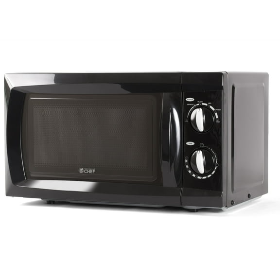 Commercial Chef CHM660B 0.6 cu. ft. Microwave Oven, 600 Watt Counter Top Rotary, Black