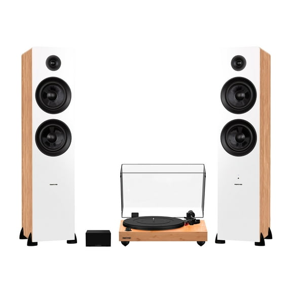 Fluance RT83 Reference High Fidelity Vinyl Turntable, PA10 Phono Preamp and Ai81 Powered Floorstanding Speakers, Ortofon 2M Red Cartridge, 150W Class D Amplifier, Bluetooth (Lucky Bamboo)