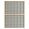thumbnail image 2 of Unique Bargains Set of 2 Wood Jewelry Trays for Drawers Stackable Girls' Jewelry Organizer Light Brown-24 Grid Tray, 2 of 7