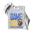 thumbnail image 4 of Retro Blue And Yellow Game Day Sweatshirt for Women, Teens & Kids Girly Football Sweater Gray Sweatshirt Adult Large, 4 of 4