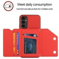 thumbnail image 2 of ELEHOLD for Samsung Galaxy A54 5G PU Leather Wallet Case with Card Holders Wrist Lanyard Handstrap Kickstand Function Shockproof Protective Wallet Cover for Samsung A54 5G,Red, 2 of 7