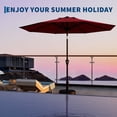 thumbnail image 6 of Patio Umbrella with Smooth Crank Lift and Tilt - 8 Ribs, UV Protection and Waterproof Outdoor Market Umbrella, Red, 6 of 6