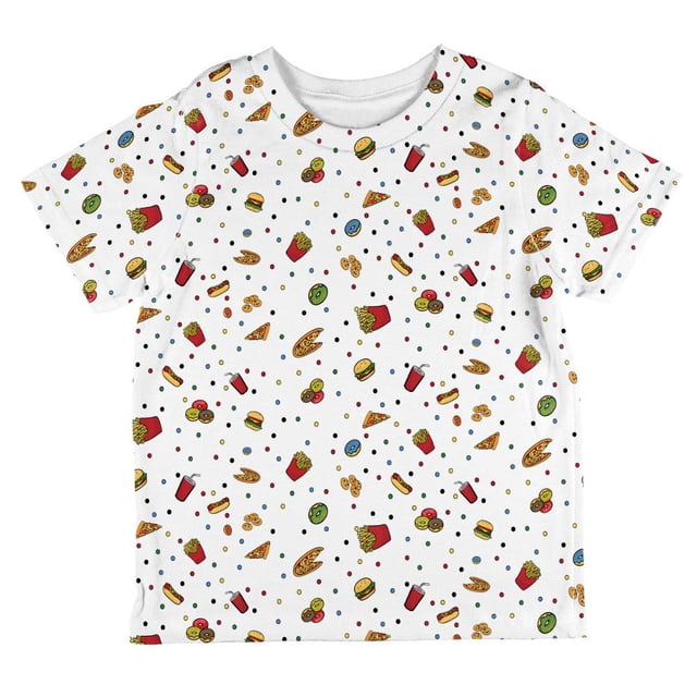 Junk Food Pattern All Over Toddler T Shirt