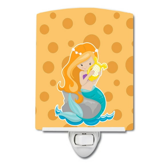 Caroline's Treasures BB8829CNL Beach Mermaid Ginger Hair Laurie Ceramic Night Light, 6x4x3", multicolor