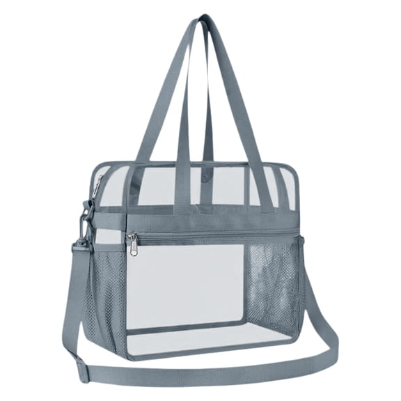 Clear Stadium Approved Backpack 12x12x6 Inches, PVC Transparent Bookbag With Reinforced Wide Padded Shoulder Straps, Lightweight See Through Daypack For Concerts Festivals And Work, Gray (31.00CM)
