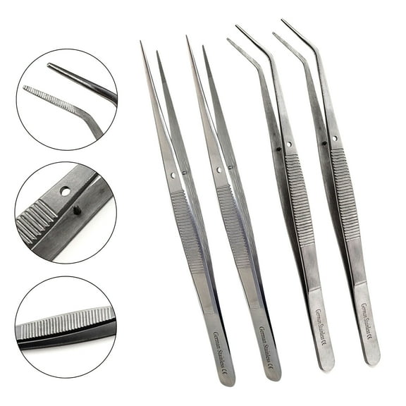 Tweezers Precision Set,4pcs A2Z Tweezers Set, High Grade Stainless Steel Tweezers Set for Craft,Electronics Repair,Jewelry repair,Laboratory Work