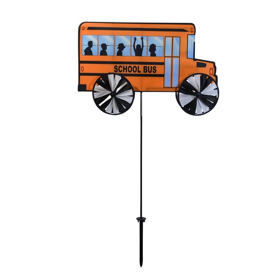 In the Breeze 2512 — 24 Inch Yellow School Bus Spinner - Wind Spinner for Your Yard and Garden