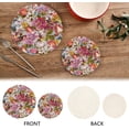 thumbnail image 4 of GZHJMY Floral Bird Vintage Placemats Set of 2, Woven Washers, Cotton, Round Large Pot Holder, Heat Resistant, for Pot Countertops, 4 of 5
