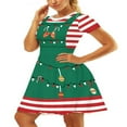 thumbnail image 1 of Robe de Noël pour Femmes à Manches Courtes Robe de Dessin Animé pour les Vêtements de Fête de Vacances, 1 of 5