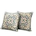 thumbnail image 3 of 26" x 26" Beige Blown Seam Paisley Indoor Outdoor Throw Pillow, 3 of 5