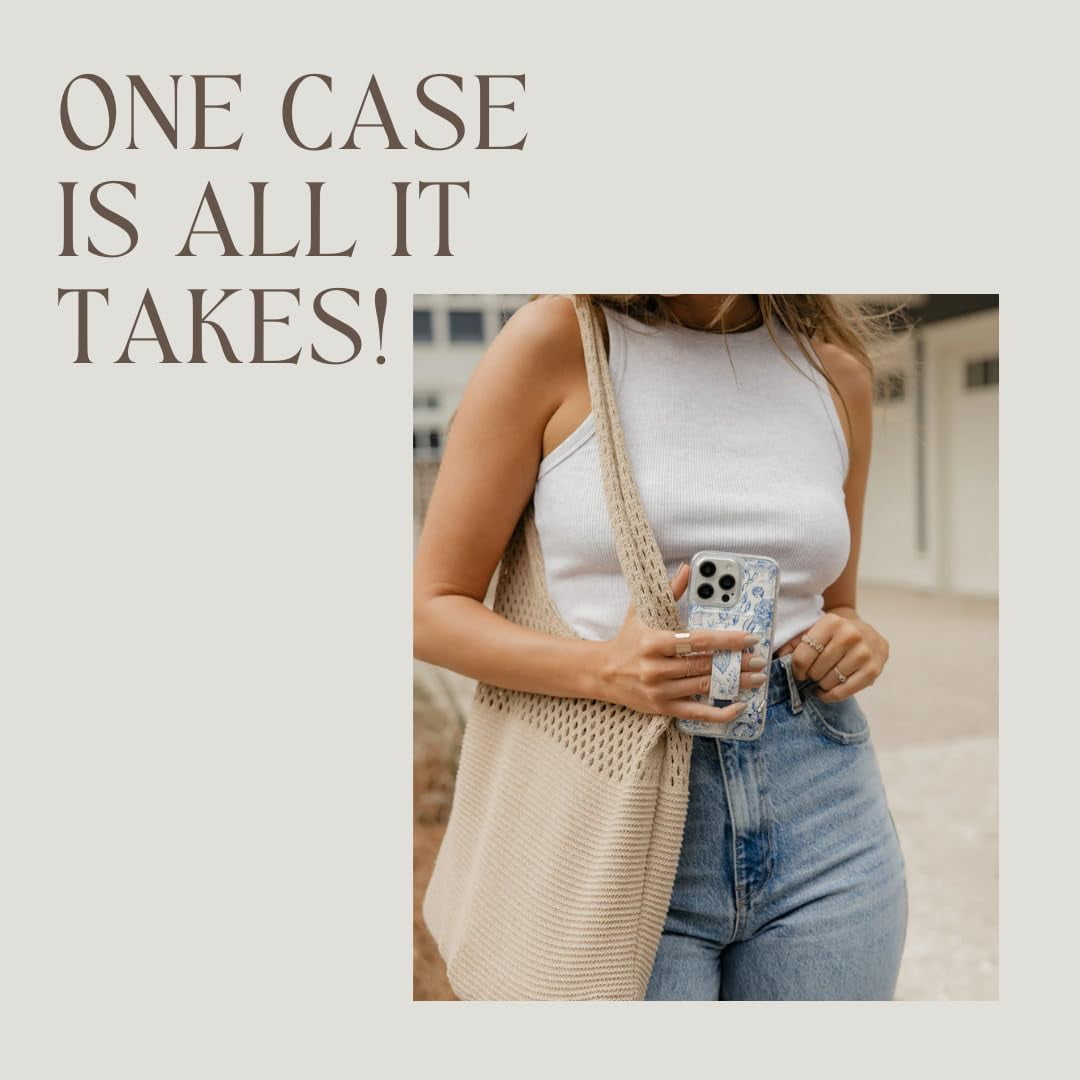 Walli Cases for iPhone 16 Case Aesthetic Magnetic Wallet Phone Case Card Holder, Holds up to 2 Cards - Cute, Trendy Phone Cover for Women fits iPhone 16, with Kickstand & Finger Strap