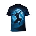 thumbnail image 2 of LAOLIUSN Men’s Ninja Samurai T-Shirt, Full Moon Anime Graphic Tee, 3D All Over Print Short Sleeve Crewneck, 88% Polyester 12% Spandex, S-4XL, 2 of 7