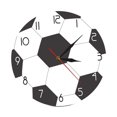 thumbnail image 3 of Reloj de pared de 12 pulgadas con diseño de balón de fútbol redondo, movimiento silencioso, para dormitorio infantil, baño y escuela., 3 of 9