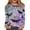 Purple, variant on JULMCOMO Plus Size Halloween Shirts for Women Funny Pumpkin Castle Bat Print Crew Neck Long Sleeve Shirts Holiday Costume Tunic Tops Orange 3XL