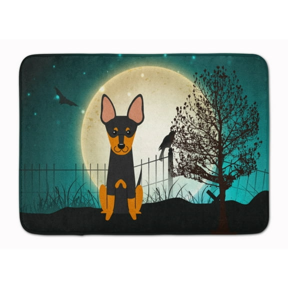 Halloween Scary English Toy Terrier Machine Washable Memory Foam Mat