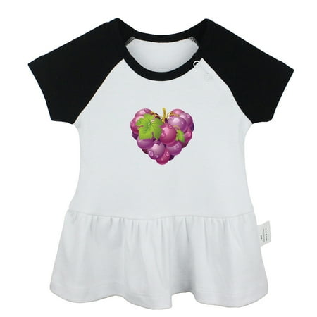

Fruit Grape Pattern Dresses For Baby Newborn Babies Skirts Infant Princess Dress 0-24M Kids Graphic Clothes (Black Raglan Dresses 6-12 Months)