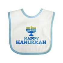 Inktastic Happy Hanukkah with Menorah Boys or Girls Baby Bib