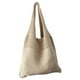 thumbnail image 2 of Bolso de mano tejido para mujer, para vacaciones en la playa, tejido hueco, para colgar. Caqui, 2 of 9