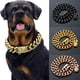 thumbnail image 3 of Cadena cubana de oro de 18K y 13mm para perro, Collar para mascota grande, Correa personalizada de acero inoxidable, Pitpull, Bulldog, collares fuertes, 3 of 4