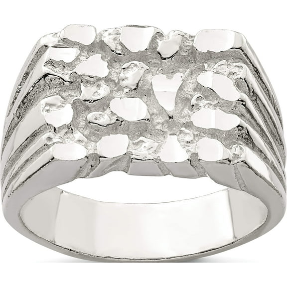Sterling Silver Nugget Ring (Size 10) Made In United States qr126-10