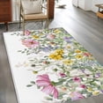 thumbnail image 2 of 3'x5' Area Rugs, Spring Floral Indoor Outdoor Area Rug for Living Room Bedroom, Watercolor Flower Eucalyptus Leaves Botanical Washable Bathroom Rugs Kitchen Floor Carpet Mats Home Decor Aesthetic, 2 of 8