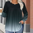 thumbnail image 4 of Womens Oversized Tunic Tops, Long Sleeve Shirts for Women Plus Size Fall Fashion Ombre Tie Dye Ribbed Crewneck Dressy Blouses L-5XL, 4 of 5
