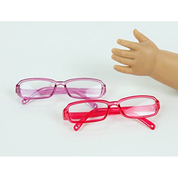 Pink and Purple Framed Glasses | Fits 18" American Girl Dolls Made such as American Girl, Madame Alexander, Our Generation, etc | 18 Inch Doll Accessories