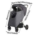 thumbnail image 3 of Universal Stroller Weather Shield Winter Wind And Rain Protective Cover For Baby Carriage And Pram With Strong Grip Elastic Edge, 3 of 7