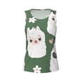 thumbnail image 4 of Xecao Alpaca Faces print women's scoop neck, loose-fit workout tank tops for the gym., 4 of 9