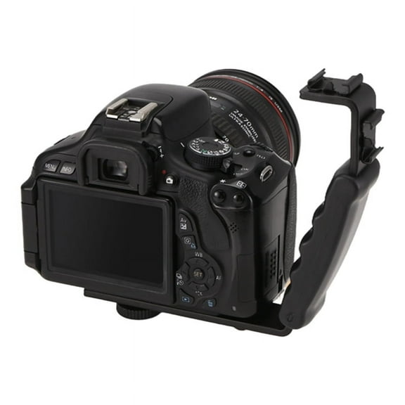 Photo Flash Video Camera Grip Handle L Handle With 2 Standard Side Hot shoe Mount the holder DSLR