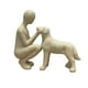 thumbnail image 2 of Figura decorativa de escritorio conmemorativa de hombre y perro, ideal para hoteles. Beige, 2 of 9