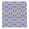 thumbnail image 2 of Ambesonne Victorian Shower Curtain, Floral Ivy Swirls Print, 69"Wx84"L, Cobalt Blue, 2 of 4
