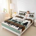 thumbnail image 4 of Manfei Camp Camping Queen Sheet Sets,Camper Car Rv Flat Sheet,Green Black Beige Queen Fitted Sheet For Boy Girls,Super Cozy Room Decor,4 Pieces, 4 of 7