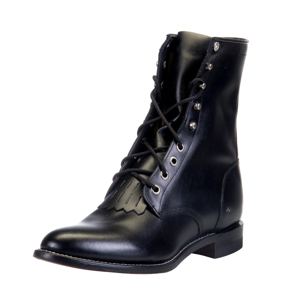 justin black lace up boots
