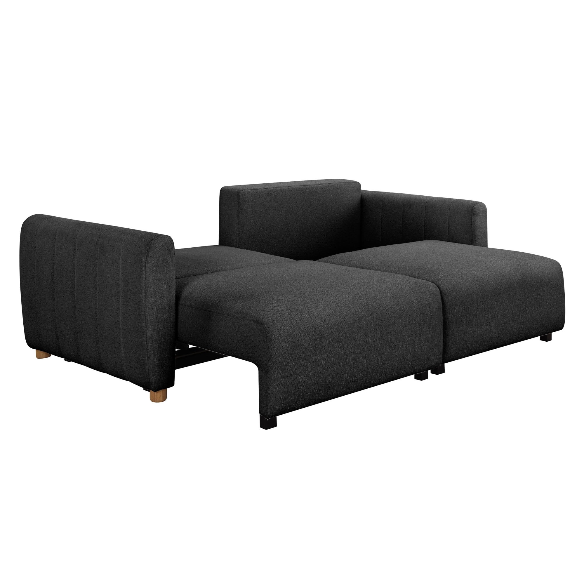 Serta Grant Scandinavian Convertible Sofa with Queen Size Sleeper, Charcoal Boucle Fabric
