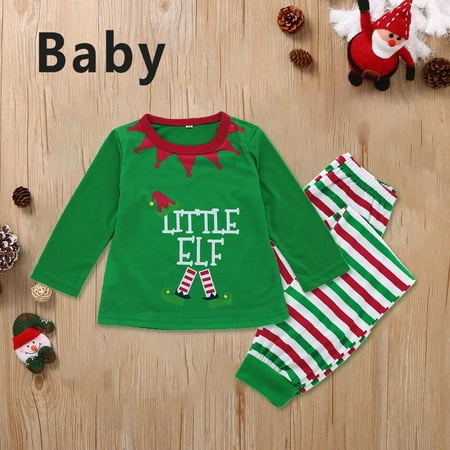 

Leutsin Parent-Child Warm Christmas Set Printed Home Wear Pajamas Baby