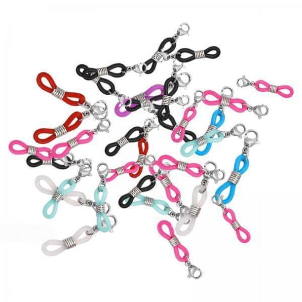 4x 36 Extremos de a de Gafas, Soporte de Conector de Silicona Antideslizante, Retenedor para a de Collar de Gafas, Soporte de Bucle de 4 piezas