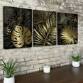 thumbnail image 6 of Black and Gold Bathroom Decor Botanical Plant Leaf Canvas Wall Art for Living Room Tropical Gold Leaves Prints Pictures Modern Aesthetic Boho Painting Artwork Bedroom Kitchen Home Decoration 12x16 3P, 6 of 6