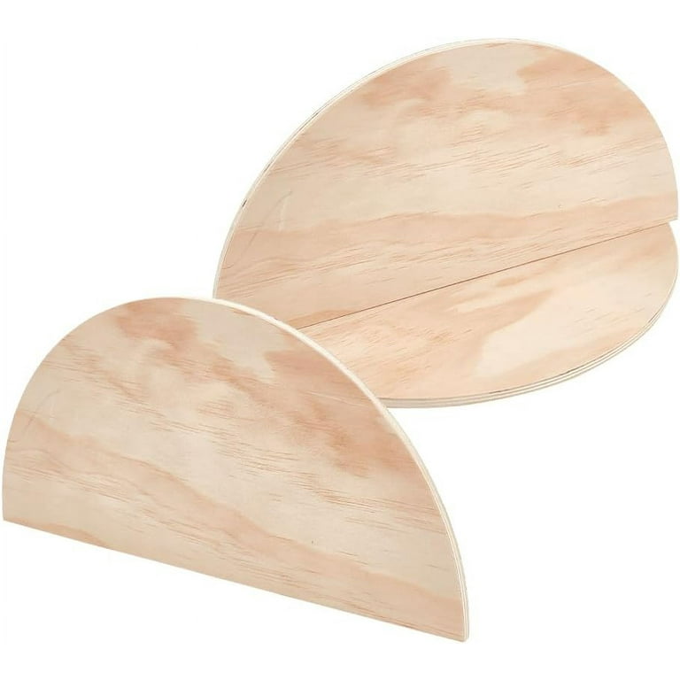 5Pcs Half Circle Cutouts Unfinished Wooden Sheets Blank Cutout