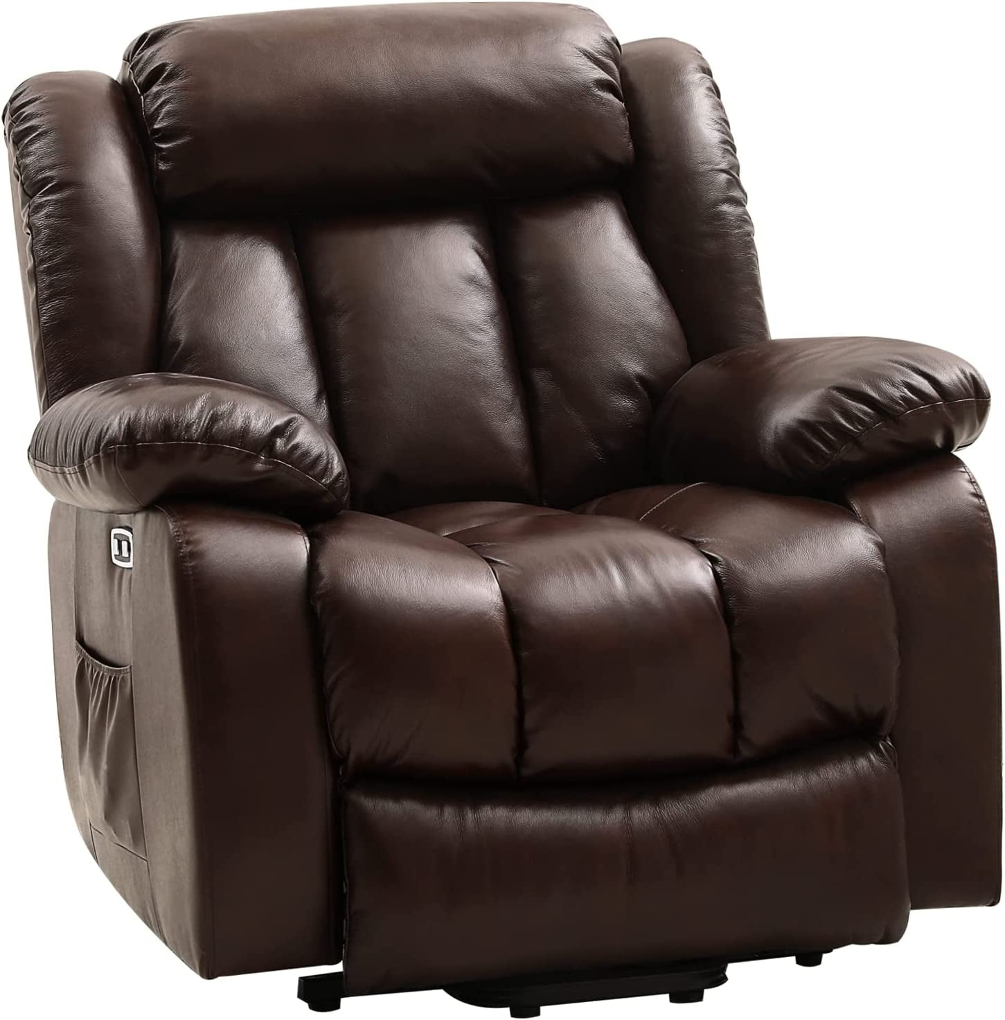 Dual Motor Lift Chairs Recliners for Elderly, Breathable Leather Lay