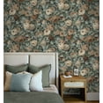 thumbnail image 3 of NextWall Midnight Blue & Café Rose Garden Peel and Stick Wallpaper, 3 of 8