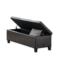 thumbnail image 3 of Benjara Elias Storage Ottoman Bench, Detailed Brown Faux Leather, 51 Inch, 3 of 5